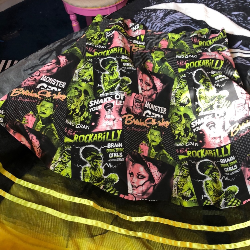 Monster rockabilly skirt